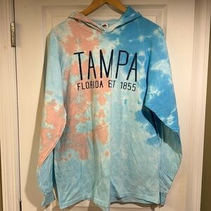 Tampa Florida Tye Dye Long Sleeve Hoodie